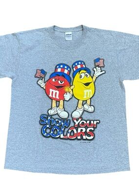 Vintage Y2K M&Ms Patriotic USA July 4th America 250 Tee